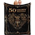 thumbnail image 1 of LHSHID Personalized Wedding Anniversary Blanket 50th Anniversary Blanket 50 Years Anniversary Golden Wedding Gifts for Couple Parents 50th Wedding for Wife Her Husband Him 30"x40", 1 of 8