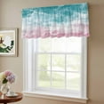 thumbnail image 6 of 2 Pack Turquoise Pink Ombre Valance for Window Abstract Coastal Ocean Waves Gradient Kitchen Valance Rod Pocket Short Curtain Topper Decorative Window Treatment for Living Room Bedroom 42"x12", 6 of 8