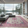 thumbnail image 2 of ODIKA 8'x10' Pink Boho Scroll Mirrored Ornate Damask Border Trellis Vintage Washable Area Rug None for Dining Room, Large Office, Lounge, Non-Slip Chair-Friendly Mat, 2 of 7