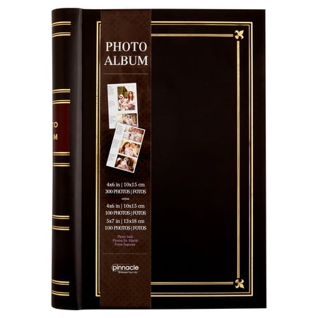 Pinnacle Classical Spiral Bound Photo Album with Gold Trim, Holds 300 - 4"x6" Photos