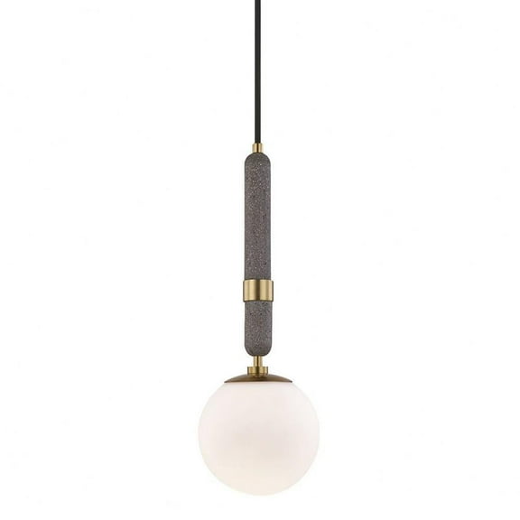 -1-Light Small Pendant in Style-7 inches Wide By 20 inches High-Aged Brass Finish Bailey Street Home 735-Bel-3321951