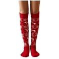 thumbnail image 2 of LIZUOJUN Under $5 Christmas Socks for Women Thigh High Socks Gift for Her Christmas Family Gathering Soft Stretch Fabric Comfortable Wear Breathable Knit Lightweight Design, One Size, 2 of 9