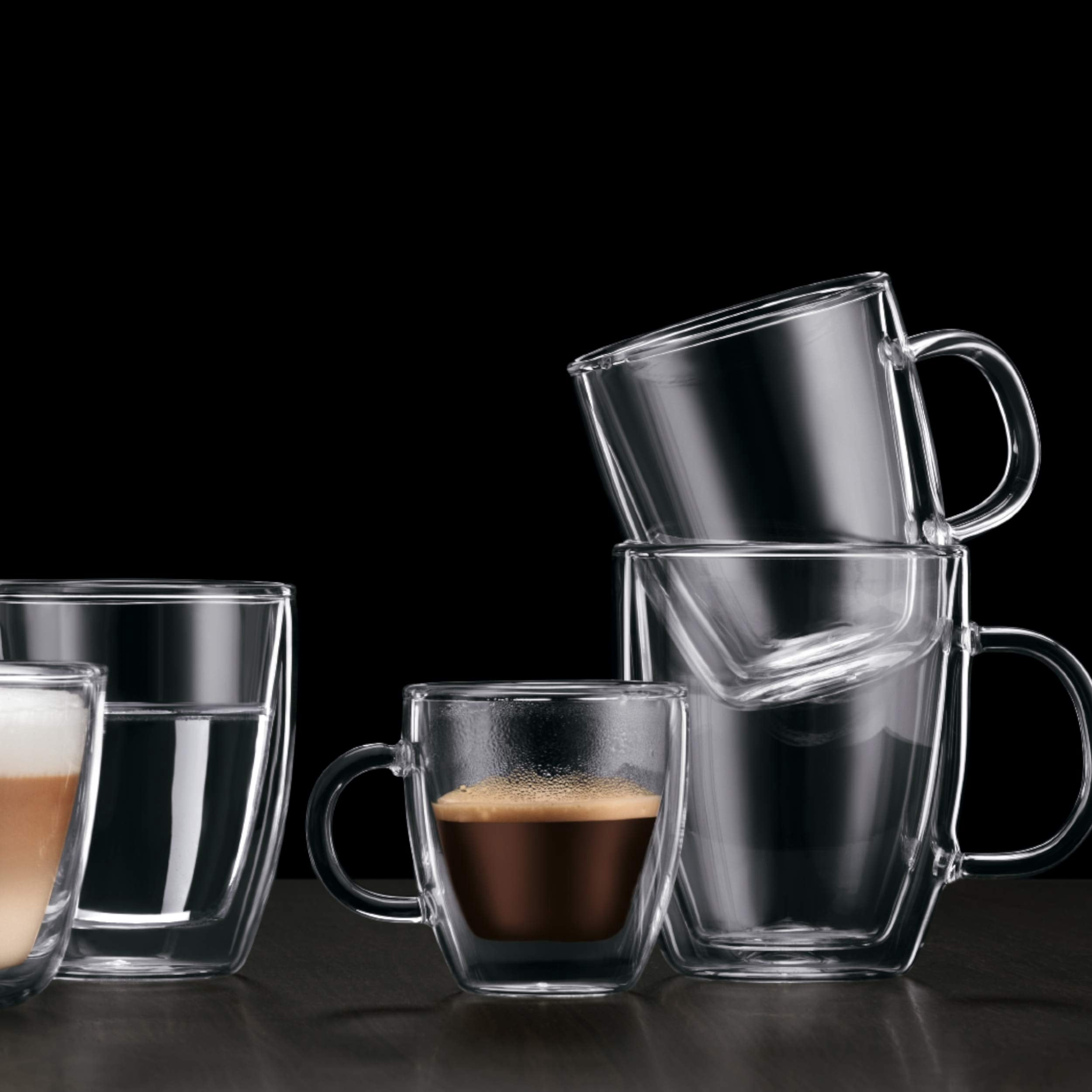 BODUM Bistro 2-Piece Double Wall Espresso Mug, 5 oz, glass