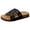 Black, variant on Studded Cork Footbed Beach Slides Sandals for Women 2026 Punk Fashion Casual Leather Dress Slip on Comfortable Orthopedic Platform Wide Width Walking Slippers Summer Black Size 7