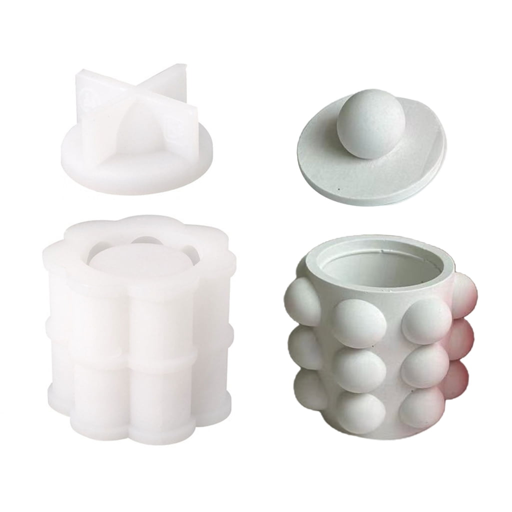 Round Tray Resin Casting Mould Candle Holder Silicone Cup Molds with Lid Resin Casting Mould Round Silicone Soap Mold
