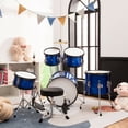 thumbnail image 3 of Gymax 16 Inch 5-Piece Complete Kids Junior Drum Set Children Beginner Kit Blue, 3 of 10