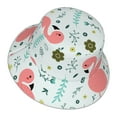 thumbnail image 3 of Easygdp Cute Flamingo Double-Sided Reflective Fisherman Hat for Outdoor and Night Walking, Unisex, 3 of 9
