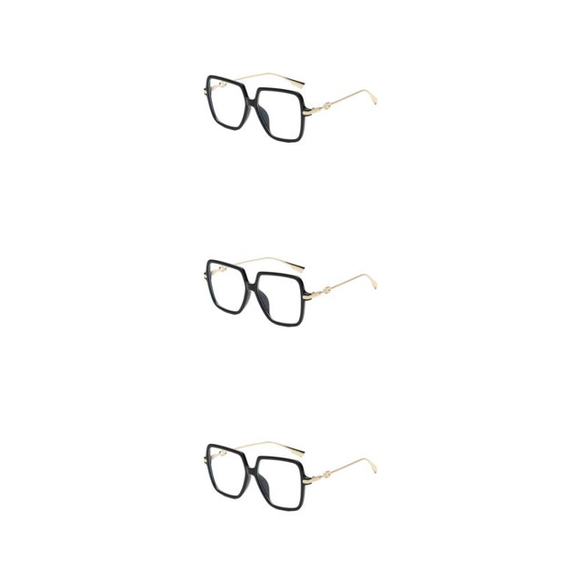Qarigey Gafas cómodas y duraderas para largas horas de en la computadora, gafas antiluz azul, gafas para mujer, montura negra dorada Type1 NO1