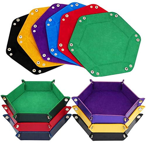 Bandeja de dados K.T. Fancy plegable D&D con caja de almacenamiento para 6 dados