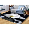 thumbnail image 4 of Salon Rug, Orchid Rug, Botanical Rugs, Orchid Rug Modern Rugs, Spa Stones And Orchid Rug, Black and White Rug, Gift Rug, Living Room Rug, 2.3'x3.3' - 70x110 cm, 4 of 8