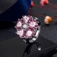 thumbnail image 1 of Bonito anillo de piedra de cristal rosa para mujer, anillos de boda finos de lujo para mujer, anillo de compromiso de circón con flor de novia delicada Tan Jianjun unisex, 1 of 2