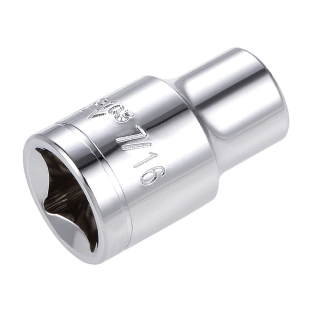 Unique Bargains 1/2 Inch Drive 6 Point Shallow Socket 7/16 Inch Cr-v Steel