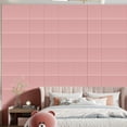 thumbnail image 6 of 30 Pack Textured 3D Wall Panels for Interior Wall Decor, PVC Decorative Wall Panels for Living Room Bedroom Hotel Office, Pink 11.8''x11.8'' Cover 29 Sq.​ Ft​, 6 of 7