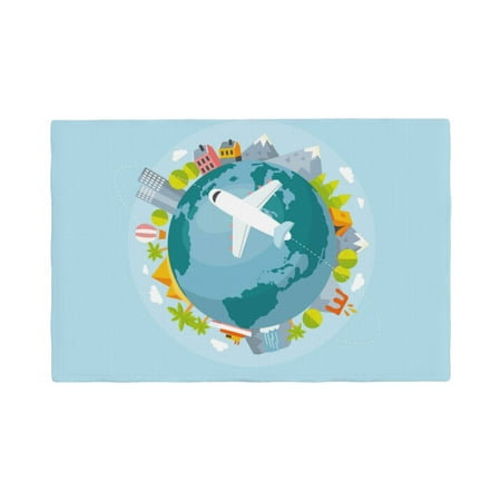 

Placemats Set of 6 Dreaming Travel Place mats for Dining Table Indoor/Outdoor Cute Heat Resistant Washable Table Mats(18 x 12 )