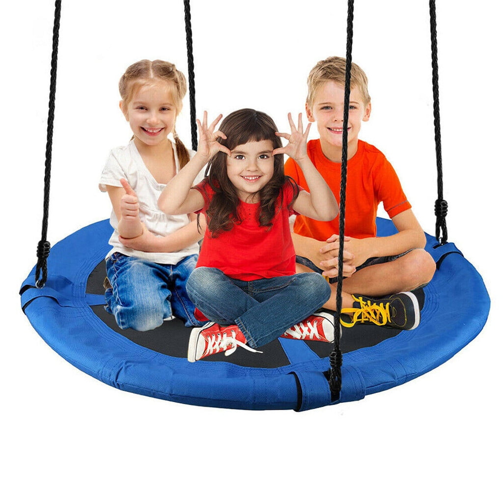 Tree Swing 40in Multi-Color Rainbow Kids Indoor/Outdoor Round Mat  Swing 