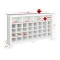 thumbnail image 6 of Prepac Entryway Modern 60" Shoe Cubby Console, White, 6 of 11
