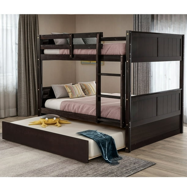 Modernluxe Full Over Bunk Bed With, Bunk Bed With Pull Out Trundle