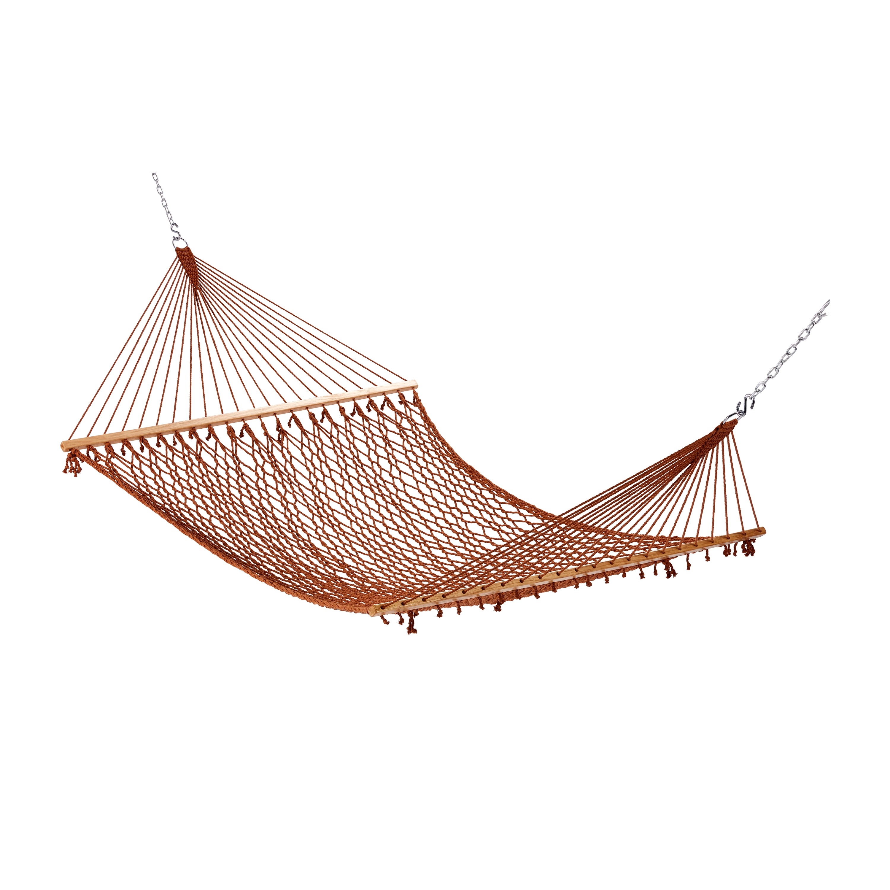 Bliss Hammocks Cotton Rope Hammock W/ Spreader Bar, 60-in. Wide, 450 lb. Capacity (Brown)