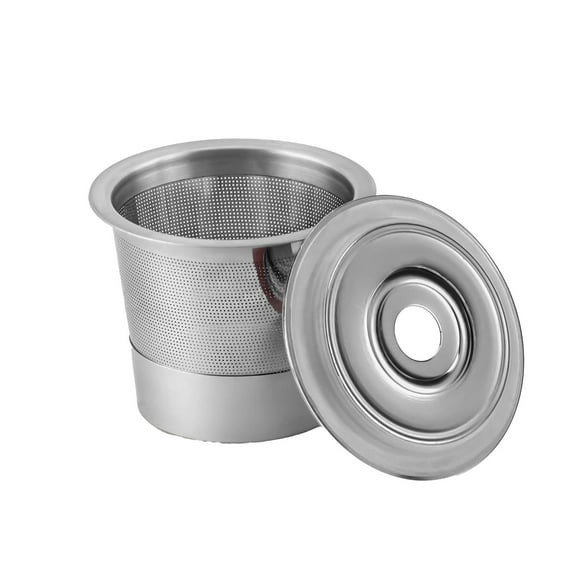 Reusable K Cups with Lid Fine Mesh Filter, Universal Stainless Steel K Cups for Keurig 2.0 and 1.0 Coffee Makers Machine White