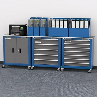 7-Drawer Rolling Tool Chest with Key Locking System,Tool Chest with 360° Lockable Wheels and Four Padded Feet,can be Formed into a Large Workbench,Tool Storage Chest for Garage Wor