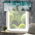 thumbnail image 4 of Teal Turquoise Farmhouse Short Window Curtain Valances, Modern Abstract Minimalism Ombre Art Rod Pocket Kitchen Valances for Living Room Bedroom Bathroom Cafe 60" x 18", 4 of 8