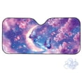 thumbnail image 2 of Xoenoiee Butterfly Moon Cherry Blossom Print Car Front Windshield Shade, Accordion Folding Auto Sunshade for Car Truck SUV, Blocks UV Rays Sun Visor Protector, Keeps Your Vehicle Cool, 2 of 7