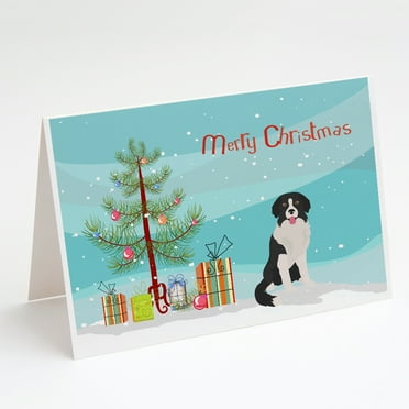 Caroline's Treasures Borador Christmas Greeting Cards with Envelopes, 5" x 7" (8 Count)