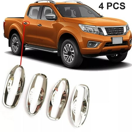 SPRING Fit for Nissan Navara NP300 15-17 CHROME DOOR HANDLE INSERT BOWL 4 PCS KIT SET