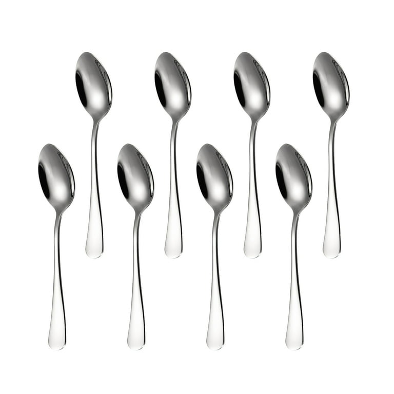 Dinner Spoons Black, 12 Pieces Stainless Steel Silverware Spoons, Tablespoon,  Dessert Spoons for Home, Kitchen or Restaurant - 7 1/3 Inches, Mirror  Finish and Dishwasher Safe 