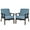 Blue, variant on Costway Set of 2 Fabric Accent Armchair Wooden Upholstered Lounge Chair Dark Grey