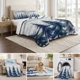 thumbnail image 6 of Quilts Queen Size Bedding Set, Blue Christmas Tree Lightweight Quilted Comforter, Xmas Trees Snowflake Vintage Soft Reversible Bedspread Coverlet with Pillow Covers for All Season, 90" x 96", 6 of 9