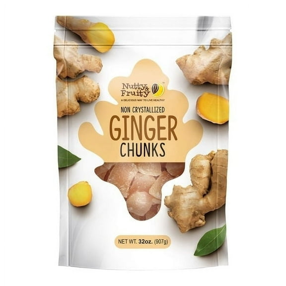 Nutty & Fruity Non Crystallized Ginger Chunks, 32 Ounce