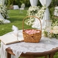 thumbnail image 6 of Handwoven Wicker Flower Girl Basket With Bow Wedding Petal Basket Small Storage Basket For Ceremony Party Home Decor, 6 of 7