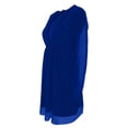 thumbnail image 5 of Lopecy-Sta Womens Dresses V Neck Faux Wrap Elastic Waist A Line Mini Dress Long Sleeve Chiffon Overlay Fit for Wedding Guest Dinner Date Semi formal Events, 5 of 6