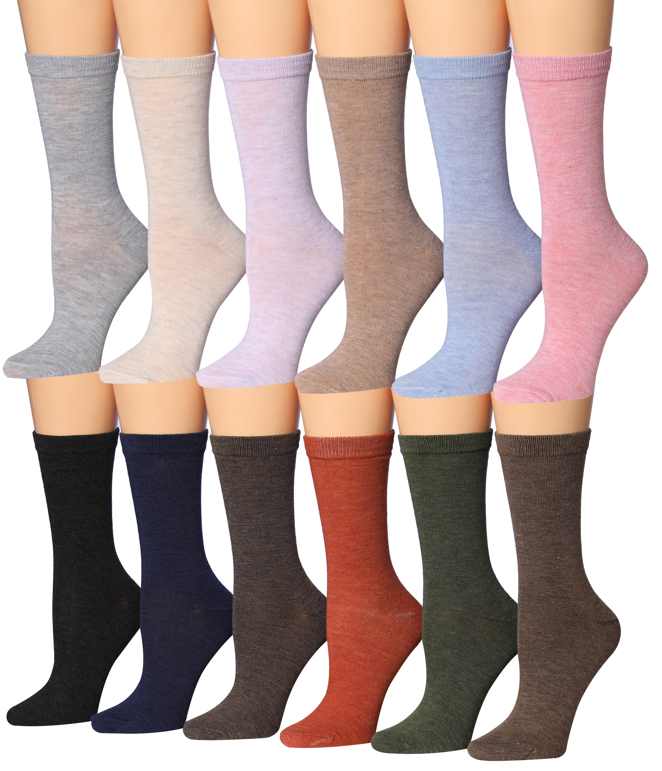 Colorfut Womens 12 Pairs Colorful Patterned Crew Socks Wc93 Ab
