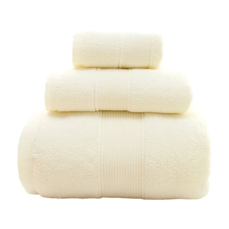 Bath Towels Set Soft Absorbent Cotton Towels Large Hotel Bathroom Towels Plush Drying for Everyday Use Shower Towels 1 Towel + 1 Bath Towel + 1 Hand Towel