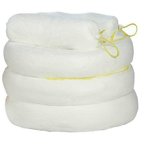 Spilfyter Sorbent Boom, 28 gal, 5 in x 10 ft, Oil, White, 4 PK M-54S