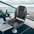 thumbnail image 4 of Paquete de 2 Asientos Plegables de Respaldo Alto para Barco– Sillas Marinas de Pesca Acolchadas y Cómodas, Esponja Engrosada, PVC Resistente Al Agua, Bisagra de Aluminio – para Pontón, Lancha, 4 of 7
