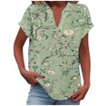 thumbnail image 2 of LiMoi Womens Shirts Short Sleeve Button down Tshirts Shirts Print T Shirts Plus Size Shirts for Women 3/4 Sleeve New Arrivals, 2 of 5