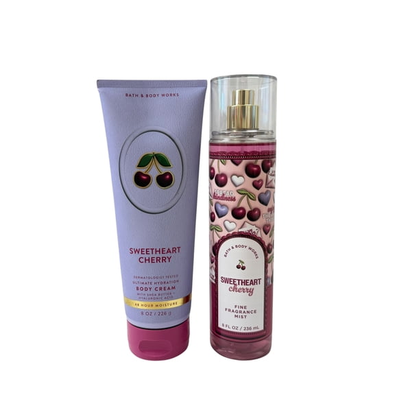 Bath & Body Works Cherry Sweetheart Mist & Body Cream Set