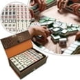 thumbnail image 6 of CYFW Portable Mahjong Set with 144 Melamine Tiles,Travel Size Chinese Mahjong Game with Faux Crocodile Leather Case,Compact Tabletop Game for Camping,Dorm & Social Gatherings,White, 6 of 7