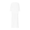 thumbnail image 5 of Ihph7 Cotton Pjs for Women Set Long Pajamas for Women Set Matching Sets Women Clothing Long Sleeve Pajama Set for Women Matching Lounge Sets for Women Womens Loungewear White XL, 5 of 6