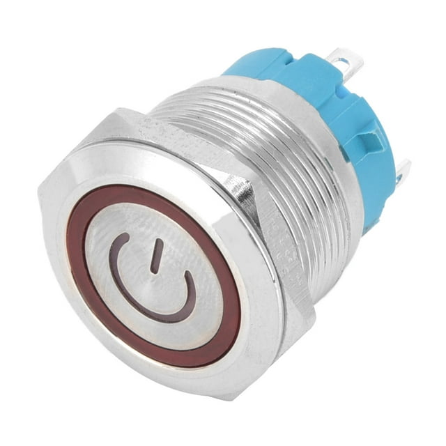 Interruptor pulsador de cabeza plana, 2 piezas, 22 mm, interruptor pulsador de metal, interruptor pulsador momentáneo, muy versátil