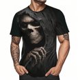 thumbnail image 2 of adaychics Men's Graphic T-Shirts Skeleton Print Short Sleeve Casual T Shirts Regular Fit Trendy Tee Top for Travel Dating Daily Wear, 2 of 7