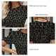 thumbnail image 5 of Camiseta de verano con dobladillo con volantes y mangas cortas con cuello redondo y estampado floral elástico para mujer Negro S, 5 of 6