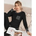 thumbnail image 2 of Ekouaer Pajamas Women's Long Sleeve Pj Set Soft 2 Piece Loungewear Sleepwear with Jogger Pants, 2 of 6
