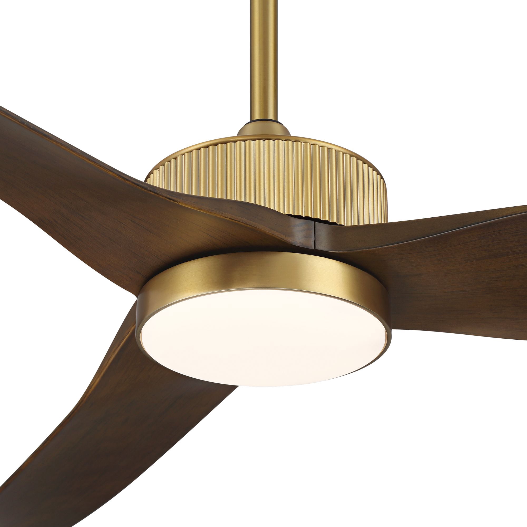 Casa Vieja 60" Montage Modern Indoor Outdoor Ceiling Fan 3 Blade LED Light Remote Control Soft Brass Finish Bedroom Damp Rated