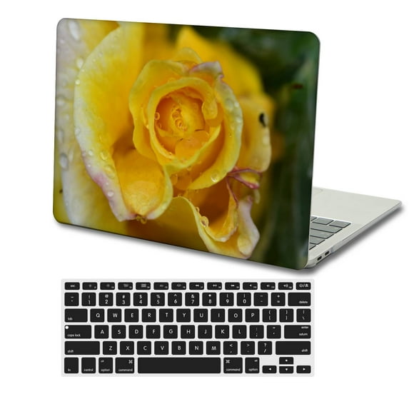 KSK KAISHEK Hard Case Shell Cover Only Compatible 2016 - 2019 Release MacBook Pro 15" Touch ID + Black Keyboard Cover Model: A1990&A1707 Rose series 0591