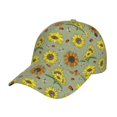thumbnail image 1 of Balery Sage Green With Sunflowers Gorra de béisbol de tamaño ajustable para correr, entrenar y actividades al aire libre. Gorra de papá para todas las estaciones., 1 of 6