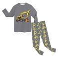 thumbnail image 6 of WUANDIXFA Toddler Boy Clothes Fall Winter Outfit Planet Homewear Sets Dinosaur Cotton Truck 2 Piece Long Sleeve Sets Sleepwear Clothes Set Loungewear Grey,4-5 Years, 6 of 6